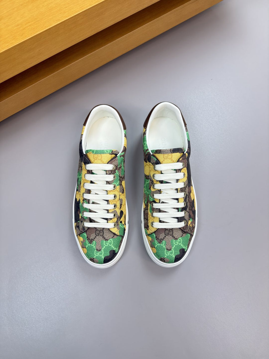 Gucci Turquoise Patterned Low-Top Sneakers