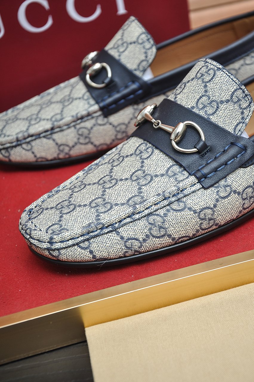Gucci Monogram Horsebit Loafers