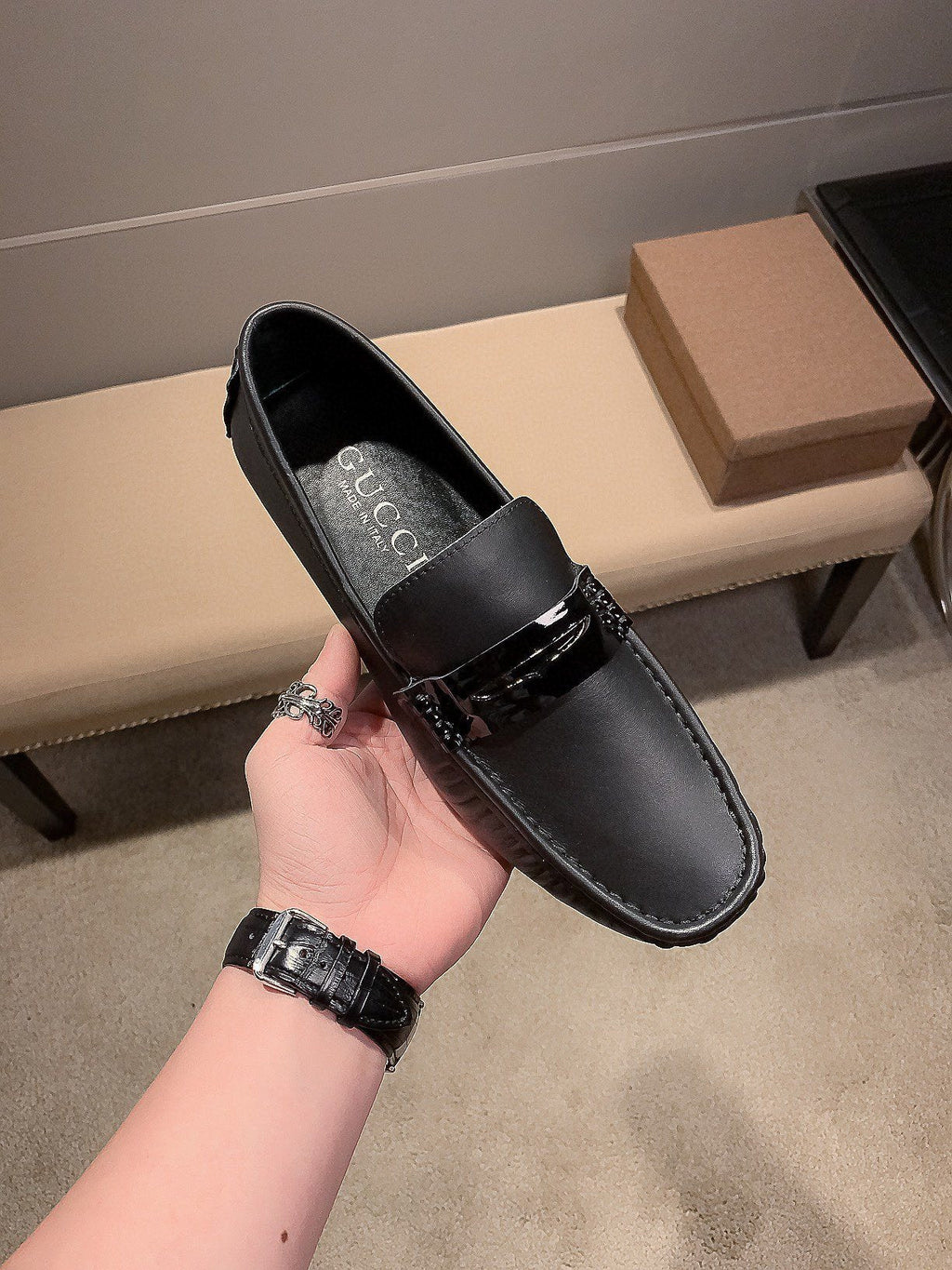 Gucci Black Hardware Loafers