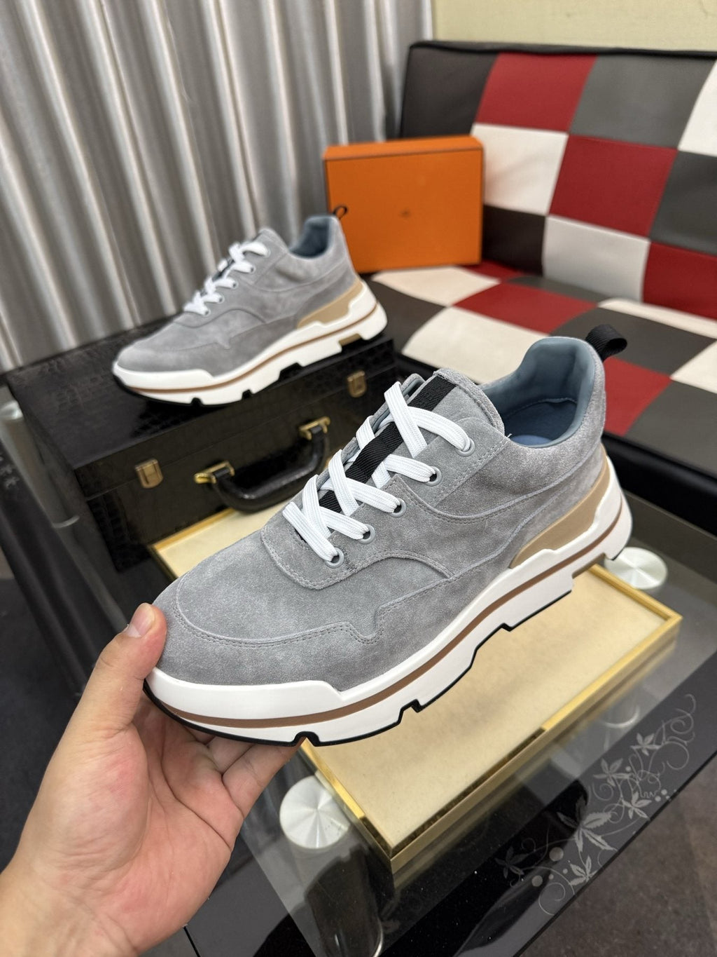 Hermès Layered-Sole Casual Sneakers