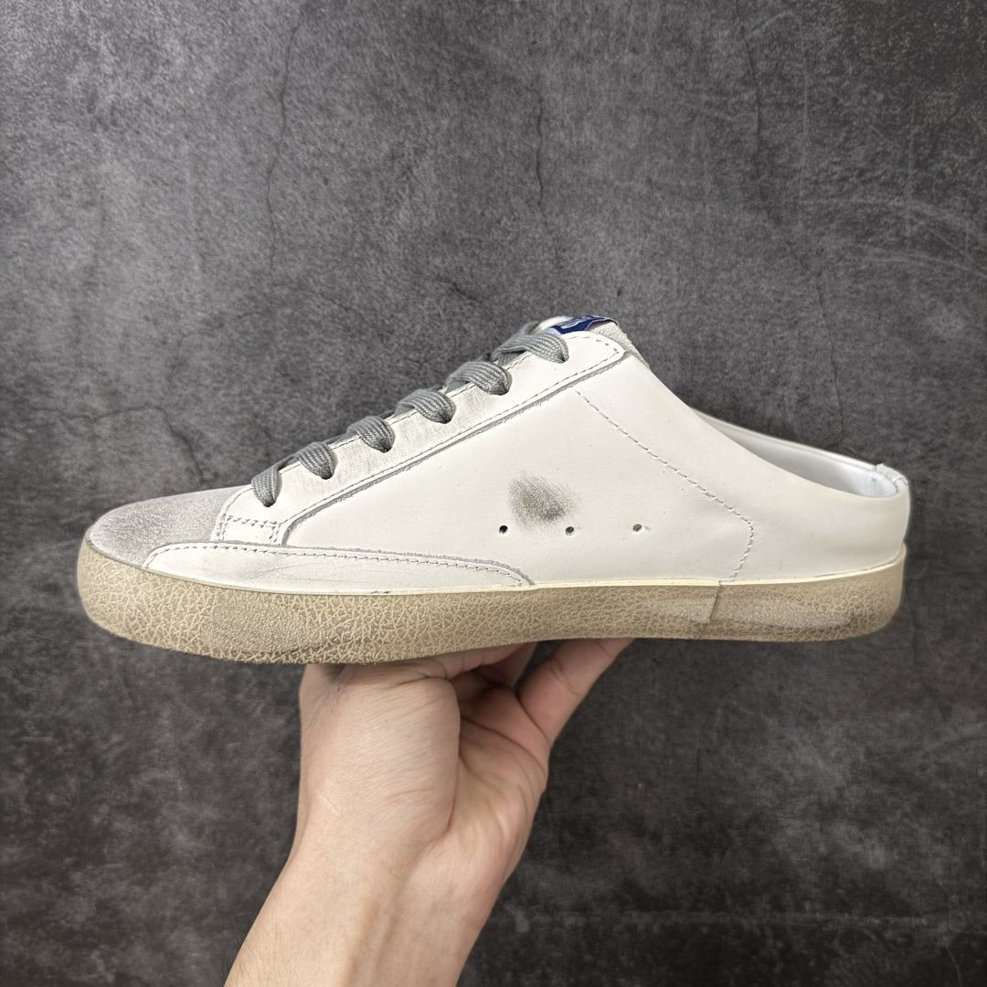 Golden Goose Silver Glitter Star Open-Back Sneakers