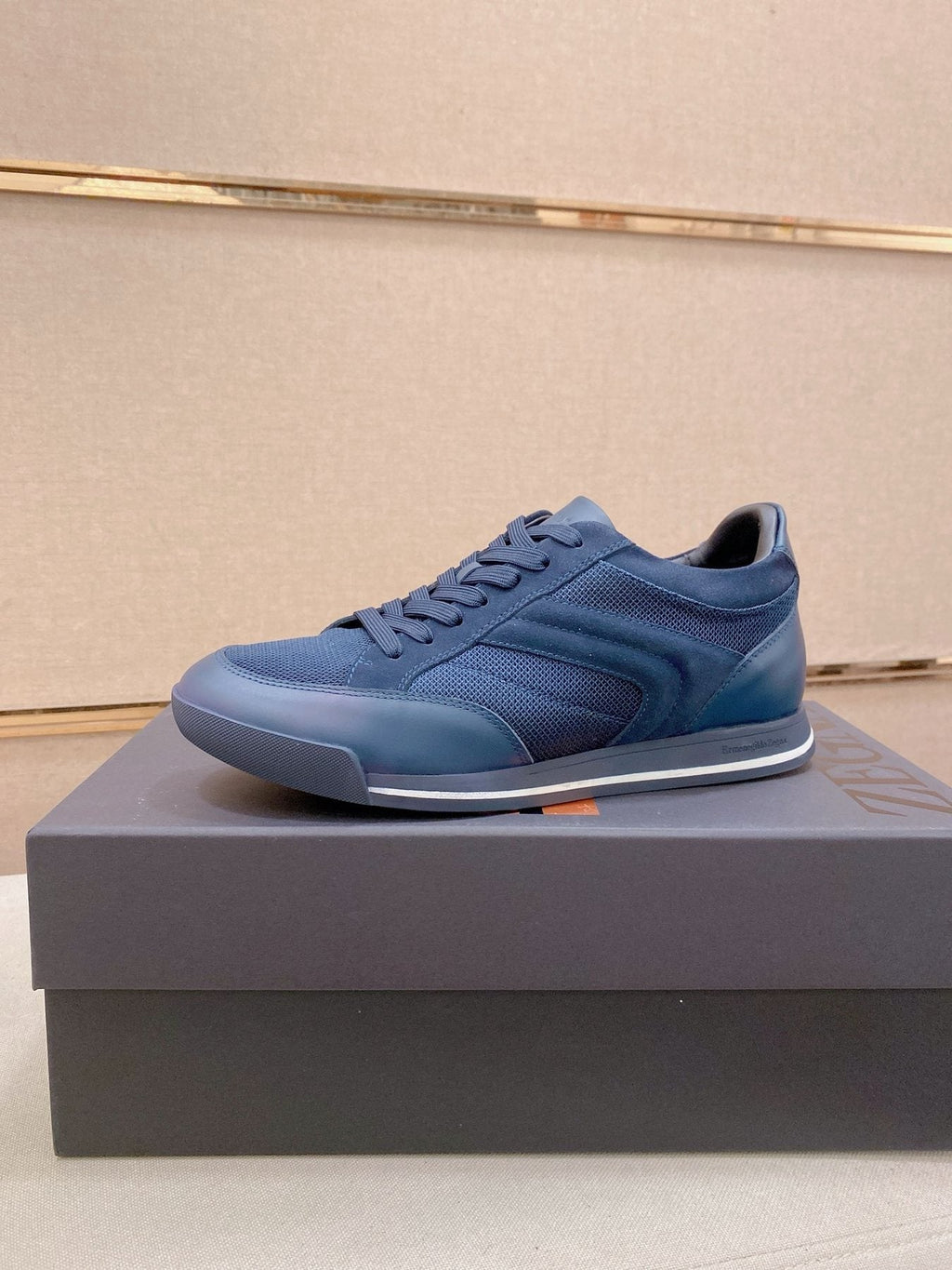 Zegna Men's Leather and Suede Low-Top Sneakers