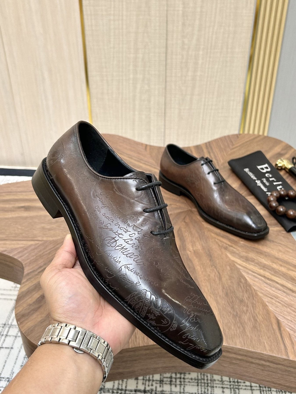 Berluti Burnished Lace-Up Dress Shoes