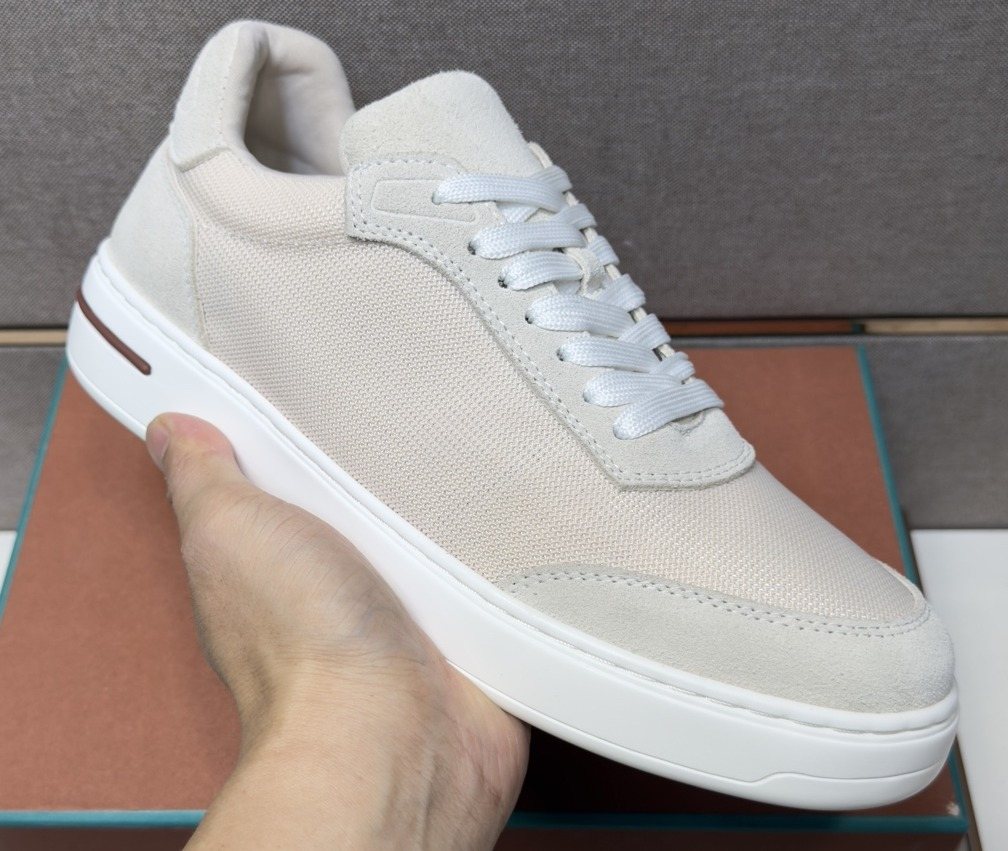 Loro Piana Men's Mesh Low-Top Sneakers - Contrast Sole