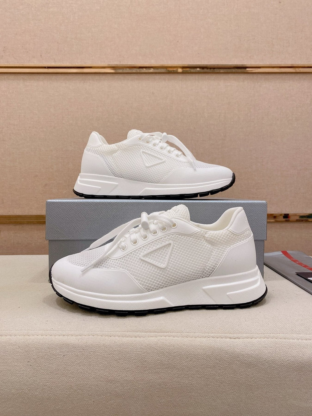 Prada Men's Knit Low-Top Sneakers