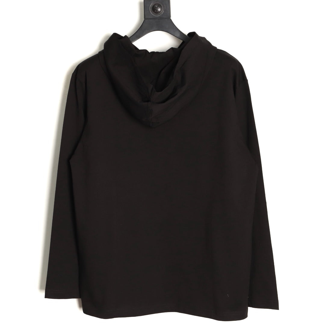 Prada PRD Neck-Label Relaxed Pullover Hoodie - Black