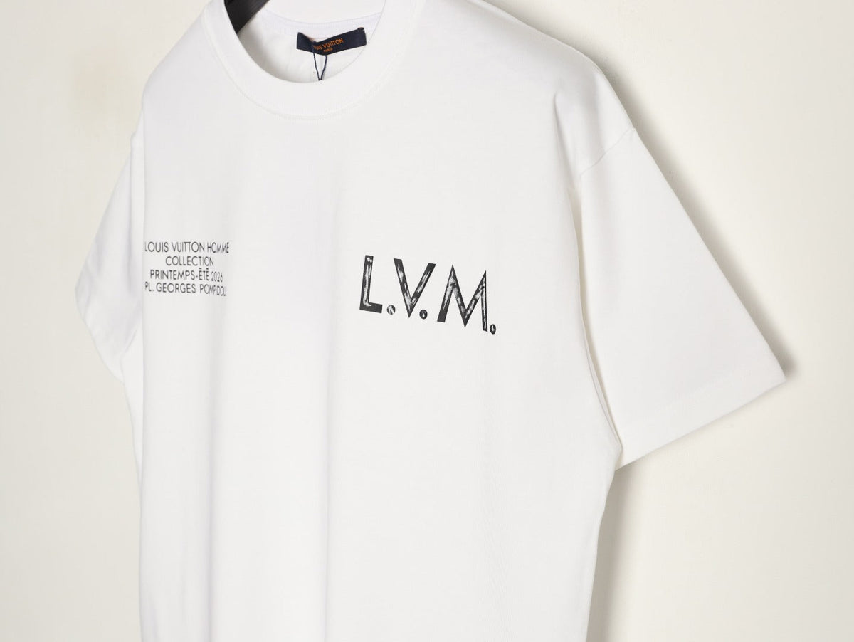 Louis Vuitton L.V.M. and Equipe Lettering Short-Sleeve T-Shirt - White