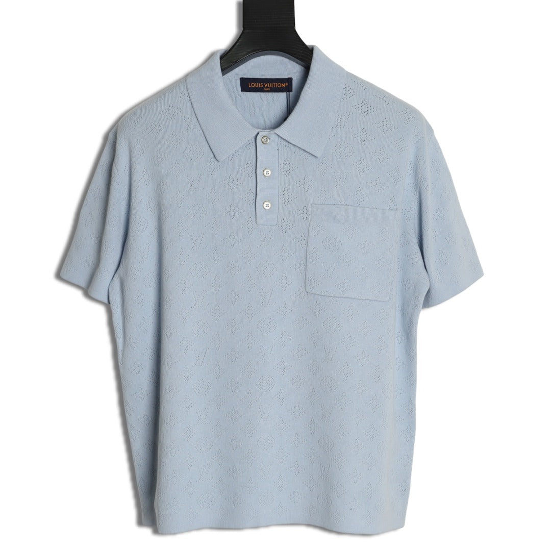 Louis Vuitton Chest-Pocket Detail Short-Sleeve Polo Shirt - Light Blue